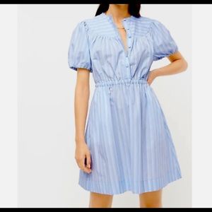 NWT JCrew poplin Blue and White Striped Dress